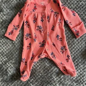 Newborn girl floral pajamas